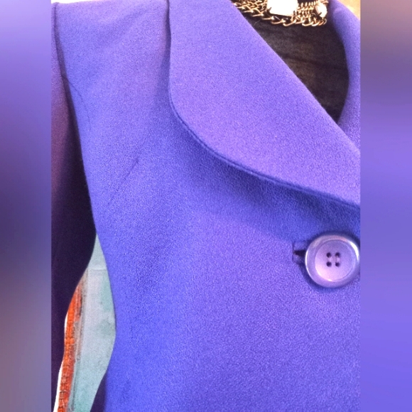 Pendleton Virgin Wool Purple Blazer Size 4 NWOT Single Button Front Closure - Picture 3 of 11